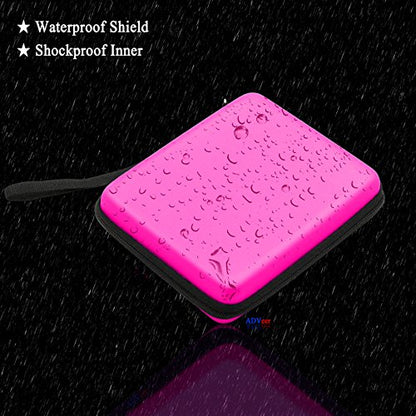 ADVcer 2DS Case, EVA Waterproof Hard Shield Protective Carrying Case with Hand Wrist Strap and Double Zipper Compatible with Nintendo 2DS (Fuchsia) - color: Fuchsia