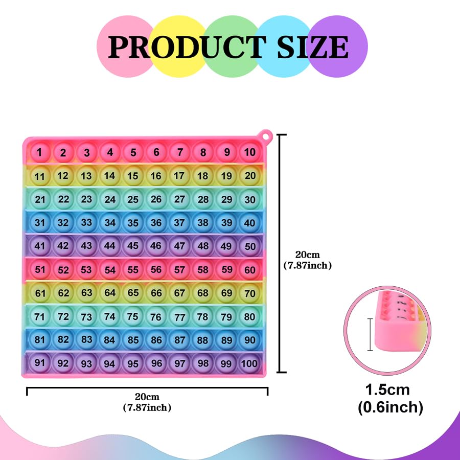 Number Game P0PP Math Toy, Exercise Children's Logical Thinking, Relieve Stress, Fidget Game for Teachers to Create a Variety of Math Operations [1-100 Number Table]
