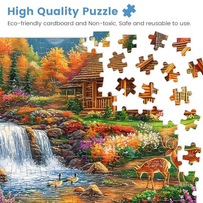 500 Pieces Puzzles for Adults,Alpine Serenity Jigsaw Puzzles,Fall Landscape Nature Puzzles 500 Pieces,Autumn Mountain Puzzle,Challenging Family Activity Great Gift Idea for Family Friends,20.5 X 15 in - style: 500P Alpine Serenity