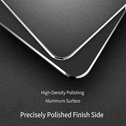 Metal Aluminum Mouse Pad, Office and Gaming Thin Hard Mouse Mat Double Sided Waterproof Fast and Accurate Control Mousepad for Laptop, Computer and PC,9.45 X 7.87 Inch,Black - color: Black, size: 9.45L x 7.87W inches