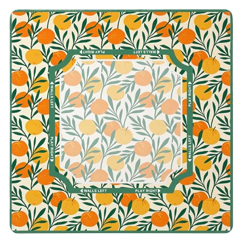UTELKA Yellow and Orange Mahjong Mat, Boho Fruity Mahjong Mats Mahjong Table Cover, Orange Citrus Game Pad Mah Jong Mats, Fall Autumn Mahjong Accessories Supplies Card Games Gifts 31.5 Inch - color: Orange Boho Fruity