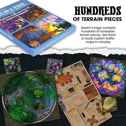 DUNGEON CRAFT Realm's Edge Book By 1985 Games - Immersive Dungeon Game with Dry Erase Maps for Endless Adventures - Water Resistant Game with Loose Leaf Inside a Custom Box & DND Map - style: Realm's Edge