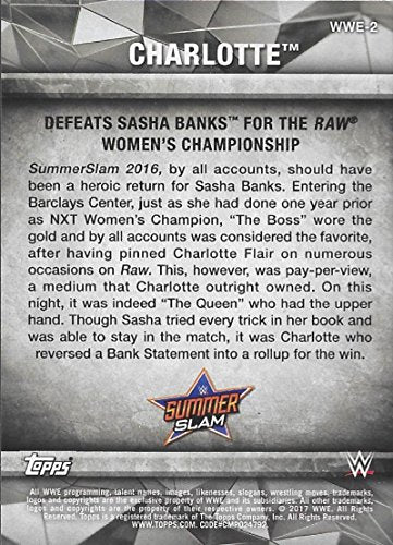2017 Topps Women's Division Matches and Moments WWE #WWE-2 Charlotte Defeats Sasha Banks for the Raw