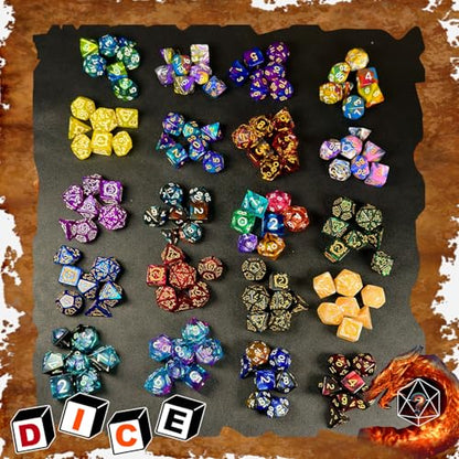 HAOMEJA 18pcs Mystery Dice Set/ 14pcs Random Polyhedral DND Dice + 4pcs D6-Sided Dice/D&D Dice，Apply to RPG，MTG，Role Playing Table Game，Party Gifts (2 Set 18pcs) - color: 2 Set 18pcs