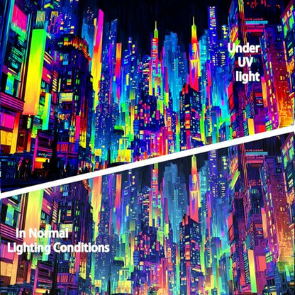 KKYEJLQYI UV Reactive Tapestry, Black Light Neon Wall Tapestry, Luminous Space Tapestry, Bedroom, Living Room, Game Room Decoration Large Tapestry, Cyber City - color: City-4