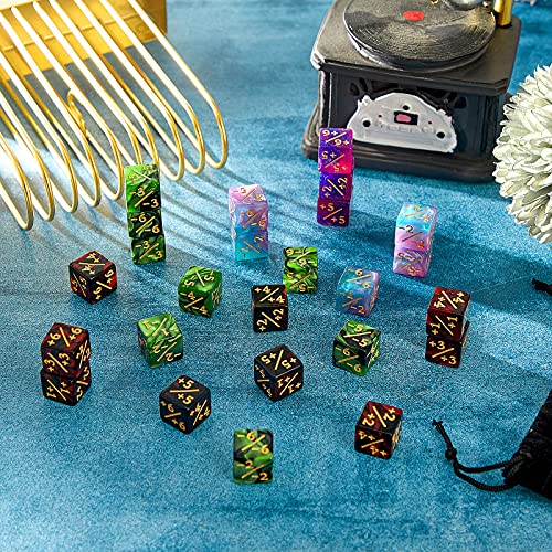 Sumind 48 Pcs Pieces D6 Dice Counters with 2 Bag, Delicate Style - style: Delicate Style