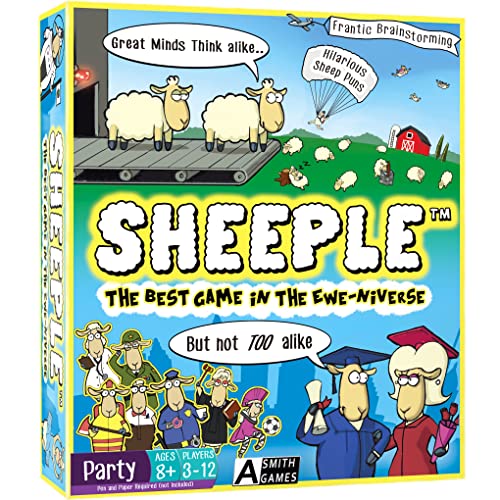 SHEEPLE™ - Hilarious Party Game for Family Game Night - Easy & Fun for Big Groups of 4-12 Players – Word Play Fun for Adults, Teens, and Kids – 30 Minutes – Ages 8 & Up – Funny Sheep Gifts