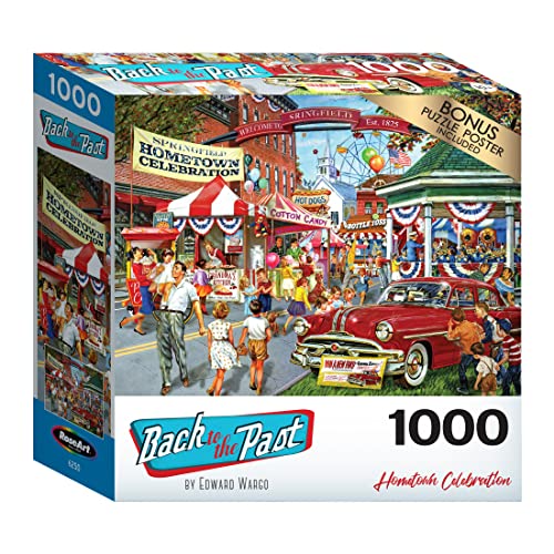 RoseArt - Back to The Past - Hometown Celebration - 1000 Piece Jigsaw Puzzle for Adults - style: Hometown Celebration