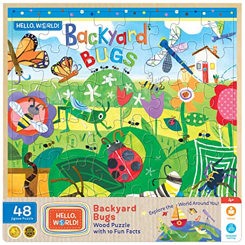 Baby Fanatics MasterPieces 48 Piece Jigsaw Puzzle for Kids - Hello, World Backyard Bugs - 11"x11" - style: Hello World-Backyard Bugs