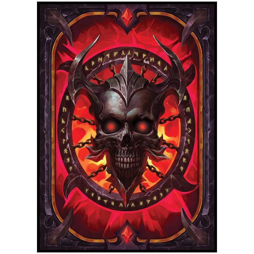 Book of The Dead - Spell Book Series I - 100 Textured Matte TCG Card Sleeves - Fits Magic MTG Commander Pokemon and Other Card Games - Playing Card Sleeves (Red) - color: 141
