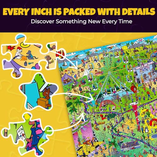 1000 Piece Puzzle for Adults – Jigsaw Puzzles for Adults 1000 Pieces | Animal Bash Stunning Scenic Animal Puzzles - Premium Box Packaging - Extra Fun Challenges - Great Gift for Relaxation - color: Beastival
