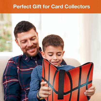 Trading Card Binder 400 Card Capacity, 50 Removable Sleeves (4 Pocket), Zipper Card Album Organizer for TCG Cards (Basketball) - color: Basketball