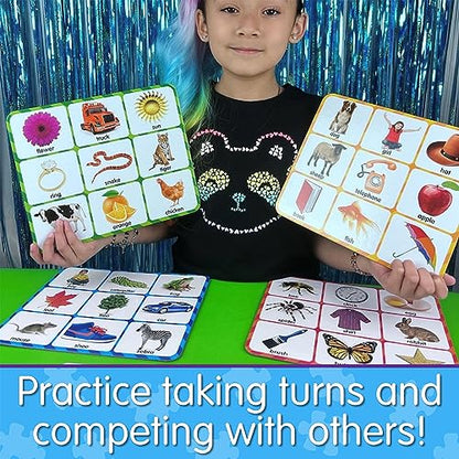 The Learning Journey: Match It! Bingo - Picture Word - Reading Game for Preschool and Kindergarten 36 Picture Word Cards, 9.5" H x 8" W x 0.1" D - style: Picture Word