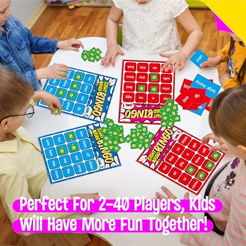 SpriteGru Sight Word Bingo Game, 144 Sight Words Learn to Read Level 1 & Level 2 Bingo Board Game Dolch & Fry Words Lists for Kindergarten, Classroom, Home, Grade 1st, 2nd, Kids 4-8 (2-40 Players) - style: Sight Word Level 1 & Level 2-B