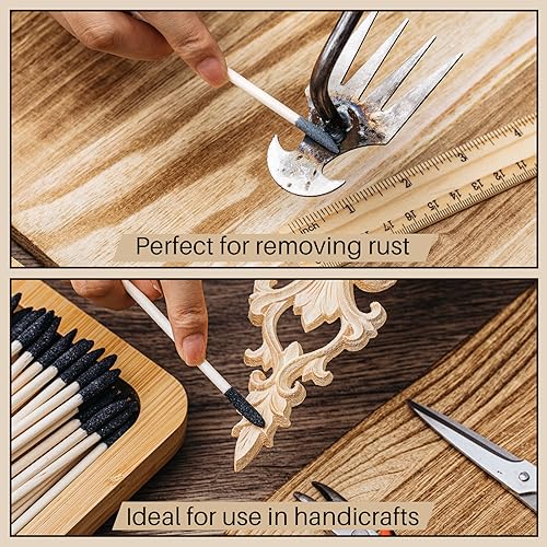 60 Pcs Sanding Sticks Double End Matchsticks Sanding Twigs Fine Detailing Polishing Sticks for Plastic Models Wood Hobby, 120/280 Grit, 5.4 x 0.3 Inch