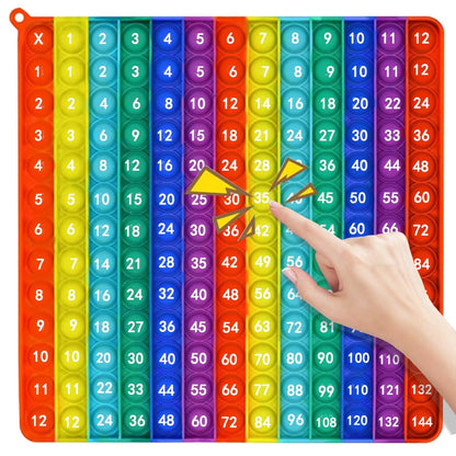 Yadishen Multiplication Table Fidget Rainbow Multiplication Game Flash Card 12x12 Math Toy Learning Board Number Table Fidget Learning Game Toy Relieve Stress and Create Various Math Operations - size: 20cm Vertical Stripe Rainbow
