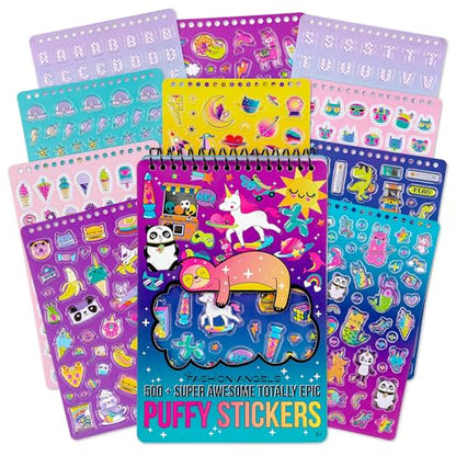 Fashion Angels 500+ Puffy Sticker Book | Includes 30 Pages of Cute Unicorn 3D Stickers for Tween Girl Aesthetic, Ideal for Kids Ages 8+
