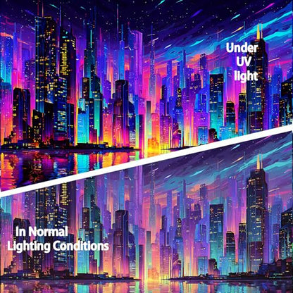 KKYEJLQYI Cyber City UV Reactive Tapestry, Black Light Neon Wall Tapestry, Luminous Space Tapestry, Bedroom, Living Room, Game Room Decoration Large Tapestry - color: City-2