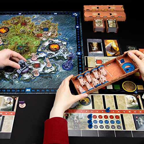SMONEX Wooden Organizer Compatible with All Blood Rage Expansions - Wooden Organizer Suitable for Vertical Storage - Convenient and Stylish Insert Ideal for Blood Rage Board Game