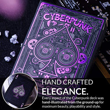 Cyberpunk Purple Playing Cards - color: Purple