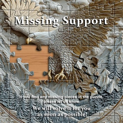 Carved Eagle Jigsaw Puzzle 1000 Pieces, Nature Bird Bald Eagle Puzzle Unique Art, Mountain Puzzle for Adults Animal White Forest - style: Carved Eagle Puzzles