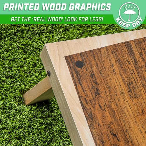 GoSports Portable Cornhole Sets, 8 Styles – Choose 4 x 2 ft or 3 x 2 ft - Boards Include 8 Bean Bags, Travel Case, and Game Rules - style: 4 x 2 ft Craftsman