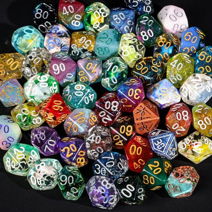 10 Pack Polyhedral Dice Set, Random Color 10 Sided Dice for D&D, DND, Table Games, Role Playing Game - color: 10pcs D00 Random Color