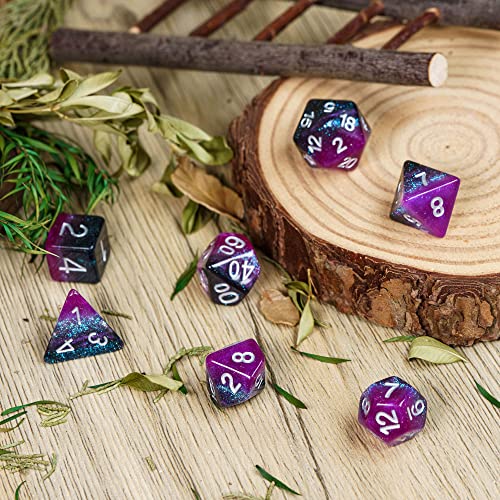Asexual-Pride Polyhedral DND Dice Set Flag D&D Dice for Board Games | Homosexual Flag, Leather Storage Bag, for Dungeons and Dragons Role Playing Games - color: Flag-asexual-pride