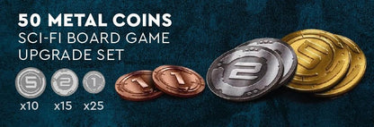 50 Metal Coin Board Game Upgrade Set (Sci-Fi Coins) - style: Sci-Fi