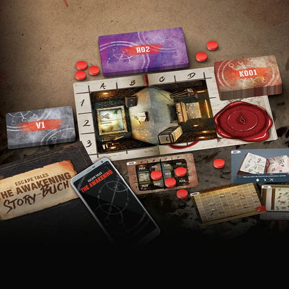 KOSMOS 693008 Escape Tales - The Awakening, Solves The Puzzles, Experience The Story, Escape Room Game, Exciting Board Game from 16 Years, for 1-4 People, Multiple Playable