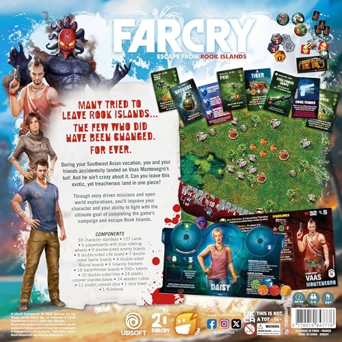 Funforge Far Cry Cooperative Combat Strategy Board Game - Escape from Rook Islands with Solo & Multiplayer Scenarios, Ages 14+, 1-4 Players - style: Combat