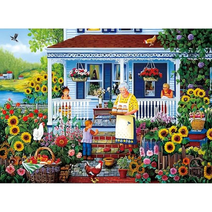 500 Pieces Garden Puzzle for Adults, Memaw's Helpers Jigsaw Puzzle, Beautiful Landscapes Puzzle for Adults Teens Seniors, Recycled Cardboard Puzzle with Letters on Back, Fun Family Game Birthday Gift - style: Memaw's Helpers