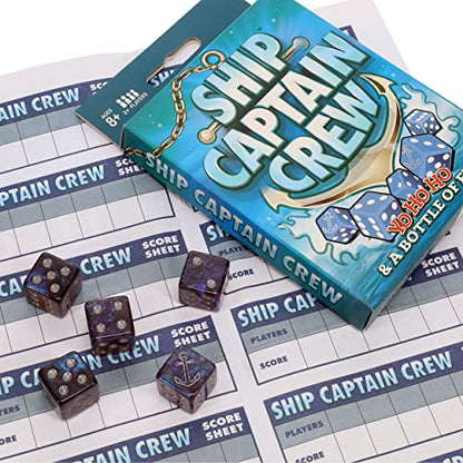 TDC Games Ship Captain Crew Dice Game, Great for Party Favors, Family and Travel Games, Dice Game for Adults - size: Small