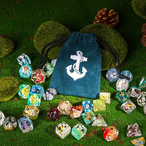 Cusdie 7-Die DND Dice, Polyhedral Dice Set Filled with Animal, for Role Playing Game D&D Dice（Random Animal） - color: Random Animal