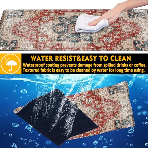 Desk Pad,Persian Style Textile Rug Texture Gaming Mouse Pad,31.5"X15.7" Extended Gaming Mouse Pad Mat with Stitched Edge Non-Slip Base Big Desk Mat for Office Keyboard Laptop - color: Rug Boho Style