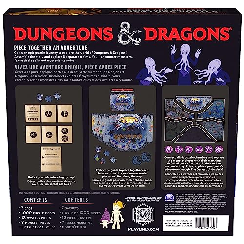 Spin Master Games Dungeons & Dragons 1000-Piece Jigsaw Puzzle for Adults | 1000-Piece Jigsaw Puzzle, Interactive Storytelling Game, Screen-Free Stress Relief, Collectible DND Fantasy Art, Ages 12+ - color: Build and Explore 1000pc Puzzle