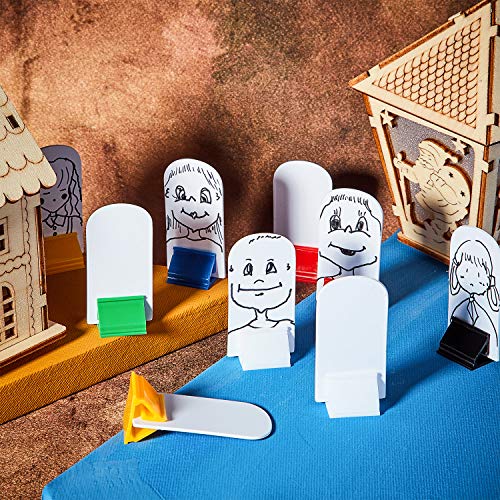 Blulu 60 Set Multicolor Game Card Stands DIY Board Game Pieces with Blank Board for Party Favor Group Play Tabletop RPG Scenes