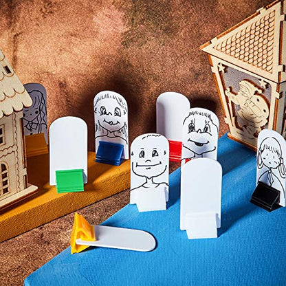 Blulu 60 Set Multicolor Game Card Stands DIY Board Game Pieces with Blank Board for Party Favor Group Play Tabletop RPG Scenes