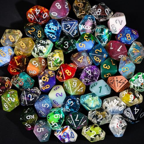 10 Pack D10 Polyhedral Dice Set, Random Color 10 Sided DND Dice for RPG Role Playing Games Table Games - color: 10pcs D10 Random Color