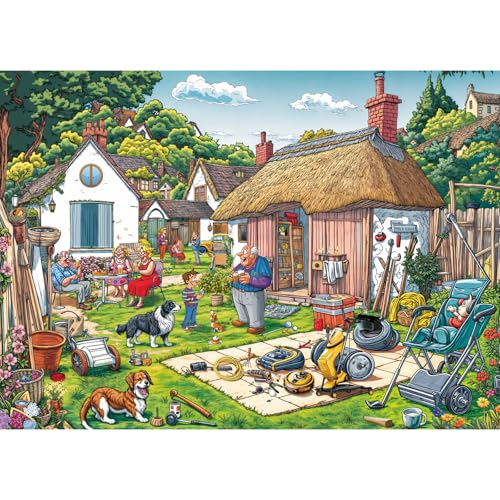 Puzzles for Adults 1000 Pieces, Warm Courtyard Jigsaw Puzzle with 1:1 HD Poster, Perfect Interlocking No Dust, Stress Relief Ideal Gift for Family Games - color: Warm Courtyard