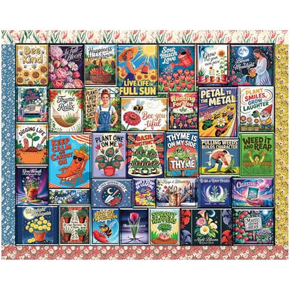 White Mountain 1000 Piece Jigsaw Puzzle, Wisdom from The Garden | Large Pieces, Gift for Adults and Family, 24"x30" in, Spring Collage