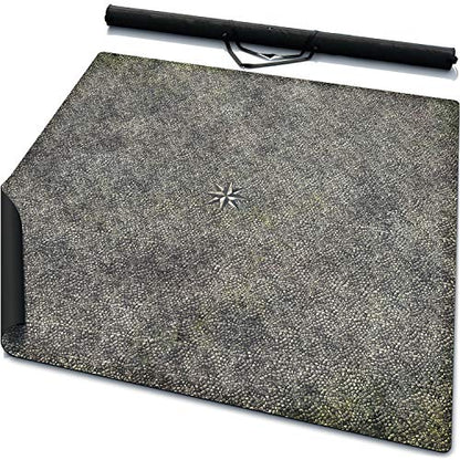 3’ x 3’ Mouse Pad Rubber Battle Mat: Cobblestone Center + Bag