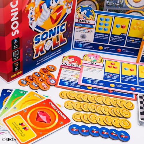 KESS: Sonic Roll - Board Game, Roll Through 4 Classic Zones, Thrilling Tabletop Adventure, Fight Bosses & Save The World, Co-Op, Ages 14+, 1-4 Player - style: Base Game