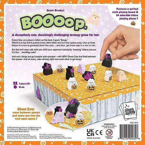 BOOoop by Smirk & Dagger: Adorable 2 Player Strategy Board Game, with 34 Cat and Kitten Pieces, Halloween Edition with NEW Ghost Cats, A Great Gift for Couples, Family, Adults and Kids Ages 10 and Up - style: BOOOOP