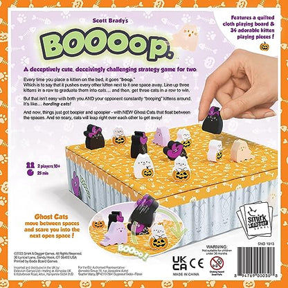 BOOoop by Smirk & Dagger: Adorable 2 Player Strategy Board Game, with 34 Cat and Kitten Pieces, Halloween Edition with NEW Ghost Cats, A Great Gift for Couples, Family, Adults and Kids Ages 10 and Up - style: BOOOOP