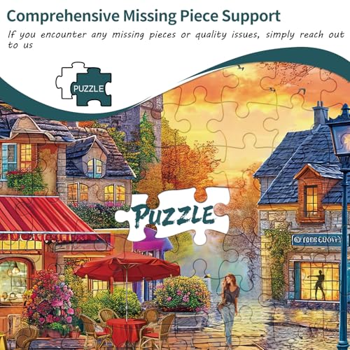 Puzzles for Adults 1000 Pieces,The Streets of Autumn Jigsaw Puzzle with 1:1 HD Poster, Perfect Interlocking No Dust, Stress Relief Ideal Gift for Family Games - color: The Streets of Autumn