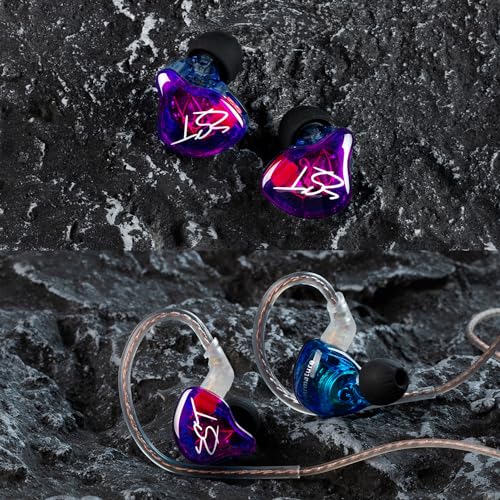 YINYOO KZ-ZST Hybrid Banlance Armature with Dynamic in-Ear Earphone 1BA+1DD HiFi Headset Wired Earbuds IEM Headphones Gaming Earbuds (Black-zst Without Microphone) - color: black zst no mic, size: No mic, style: without mic