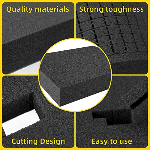 DECOHS 4 PCS Pick Apart Foam Insert- 2 Size Pick and Pluck Foam- Pluck Pre Cube Sheet Foams with Bottom Use for Board Game Box Cases Storage Drawer (Length 12 Inch) - size: 2 Sizes - 4 Pieces - Up to 12 inches