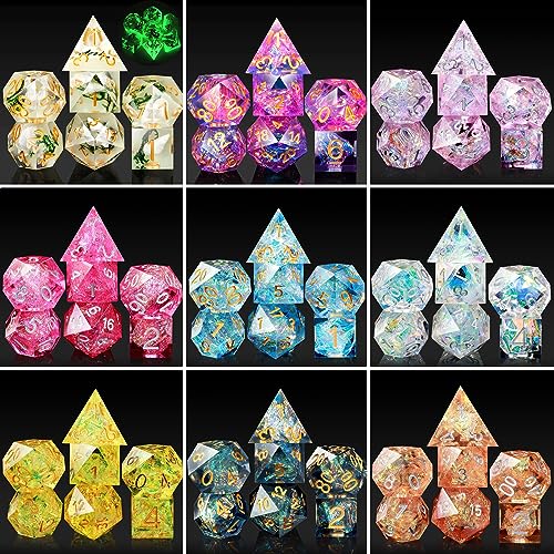 DNDND Mystery DND Dice,Random Sharp Edge Dice Set with Gorgeous Gife Case for Dungeons and Dragons (Mystery Sharp Dice) - color: Mystery Sharp Dice