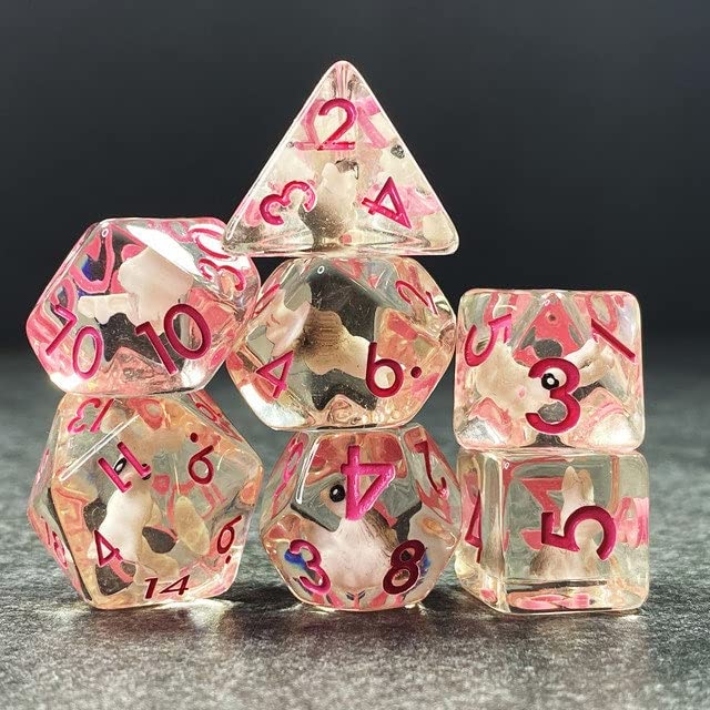 Sage's Portal Animal Familiars Resin DND Dice Set Polyhedral Dice Set for Dungeons and Dragons RPG Pathfinder Tabletop TTRPG (Bunny Familiar)